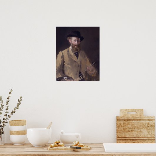 Selbstportrait mit Palette von Manet - Poster (Küche)
