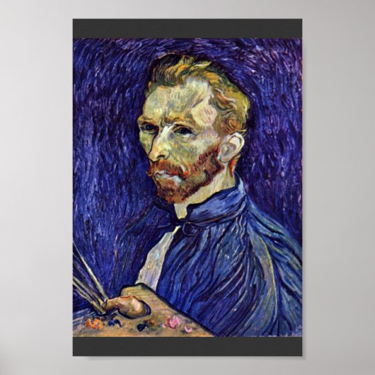 Selbstportrait mit Palette von Vincent Van Gogh Poster (Vorne)
