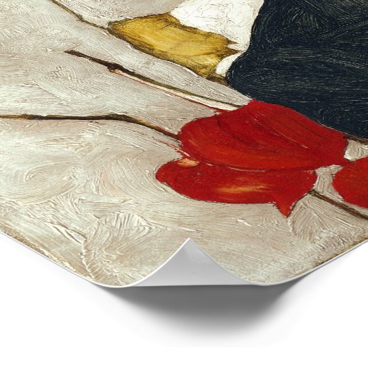 Selbstportrait mit Physalis | Egon Schiele | Poster (Ecke)