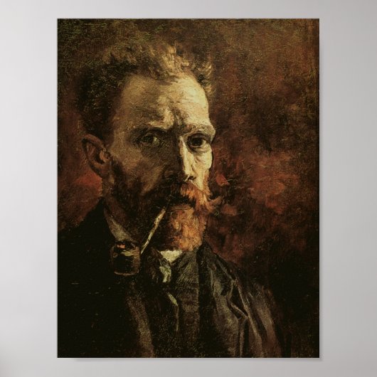 Selbstportrait mit Pipe, Van Gogh Fine Art Poster (Vorne)