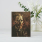 Selbstportrait mit Pipe, Van Gogh Fine Art Postkarte (Stehend Vorderseite)