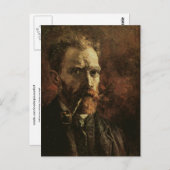Selbstportrait mit Pipe, Van Gogh Fine Art Postkarte (Vorne/Hinten)