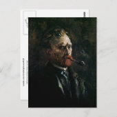 Selbstportrait mit Pipe, Van Gogh Fine Art Postkarte (Vorne/Hinten)