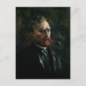 Selbstportrait mit Pipe, Van Gogh Fine Art Postkarte (Vorderseite)