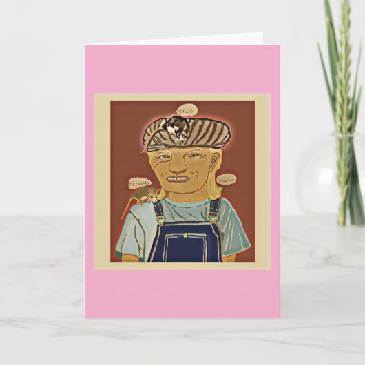 Selbstportrait mit Ratten 🐀 Karte (Vorderseite)