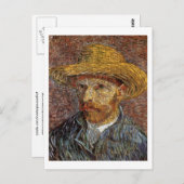 Selbstportrait mit Straw Hat Van Gogh Fine Art Postkarte (Vorne/Hinten)