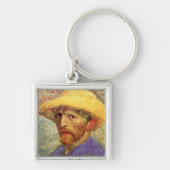 Selbstportrait mit Straw Hat Van Gogh Fine Art Schlüsselanhänger (Vorne)
