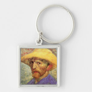 Selbstportrait mit Straw Hat Van Gogh Fine Art Schlüsselanhänger
