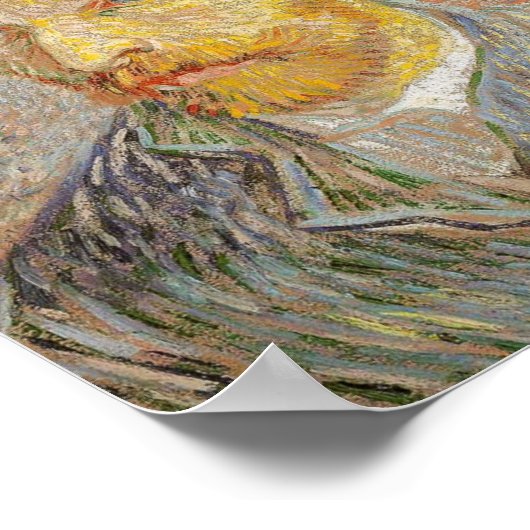 Selbstportrait mit Strohhut (1887) Poster (Ecke)