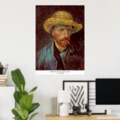 Selbstportrait mit Strohhut und Rohr von van Gogh Poster (Heimbüro)