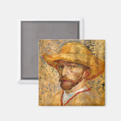 Selbstportrait mit Strohhut, Vincent Van Gogh Magnet (Vorderseite/Rückseite)