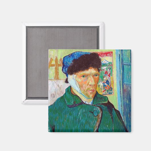 Selbstportrait mit verbanntem Ohr, Van Gogh Magnet (Vorderseite/Rückseite)