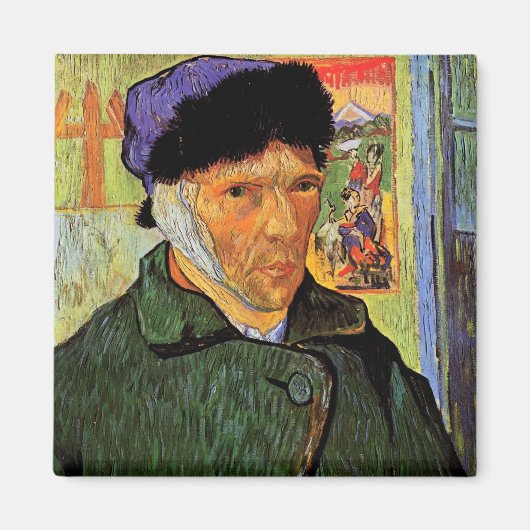 Selbstportrait mit verbanntem Ohr von van Gogh Magnet (Vorne)