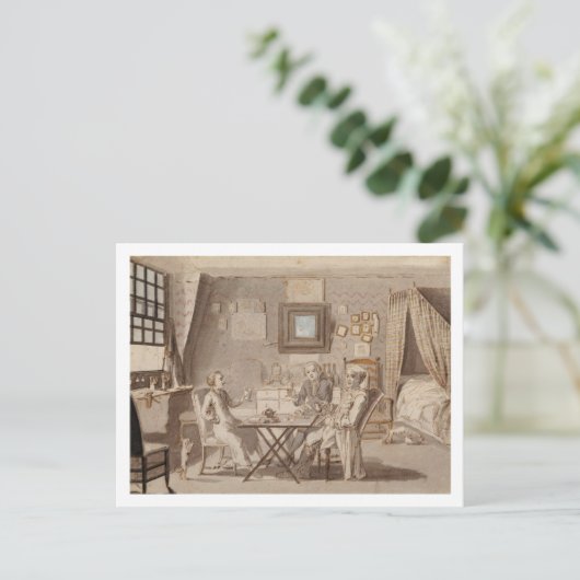 Selbstportrait mit zwei jungen Männern (Stift & br Postkarte (Stehend Vorderseite)