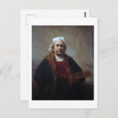 Selbstportrait mit zwei Kreisen, Rembrandt Postkarte (Vorne/Hinten)