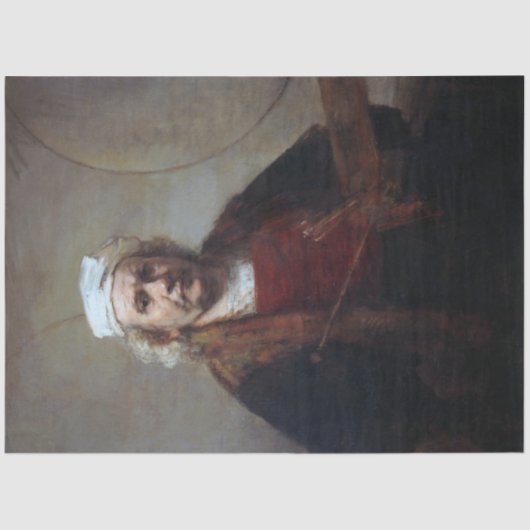 Selbstportrait mit zwei Kreisen, Rembrandt Seidenpapier (Vorderseite)