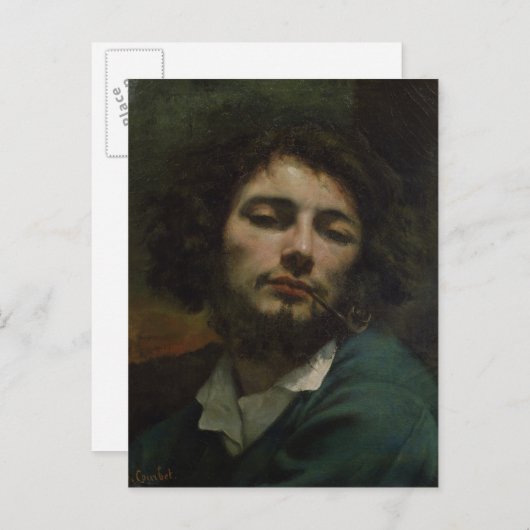 Selbstportrait oder, The Man with a Pipe, c.1846 Postkarte (Vorne/Hinten)