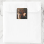 Selbstportrait Quadratischer Aufkleber (Tasche)