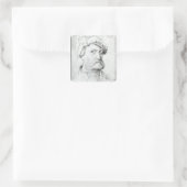 Selbstportrait Quadratischer Aufkleber (Tasche)
