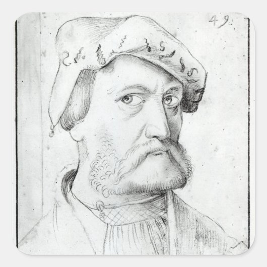Selbstportrait Quadratischer Aufkleber (Vorderseite)