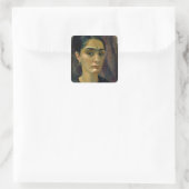 Selbstportrait Quadratischer Aufkleber (Tasche)
