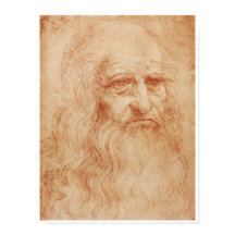 Selbstportrait, Roter Chalk, Leonardo da Vinci, 15