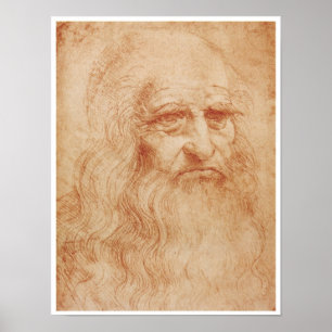 Selbstportrait, Roter Chalk, Leonardo da Vinci, 15 Poster