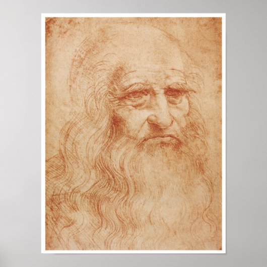 Selbstportrait, Roter Chalk, Leonardo da Vinci, 15 Poster (Vorne)