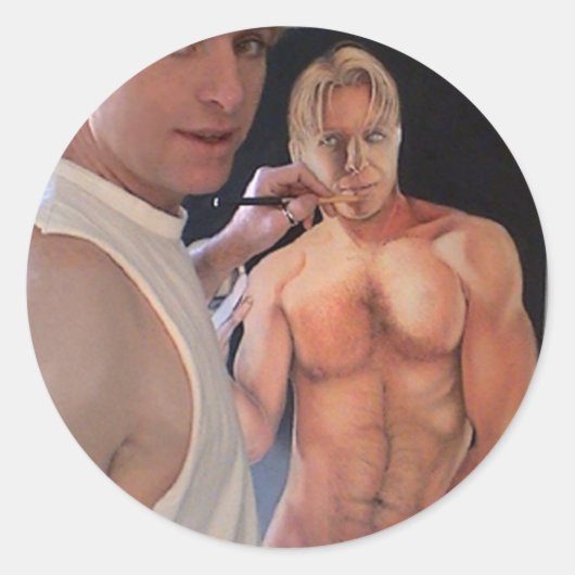 Selbstportrait Runder Aufkleber (Vorderseite)