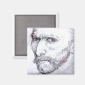 Selbstportrait Van Gogh Fine Art Zeichnend Magnet (Vorderseite/Rückseite)