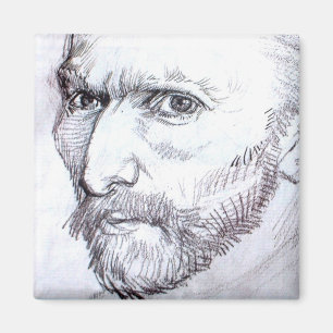 Selbstportrait Van Gogh Fine Art Zeichnend Magnet