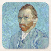 Selbstportrait, Vincent van Gogh, 1889 Rechteckiger Pappuntersetzer (Vorderseite)