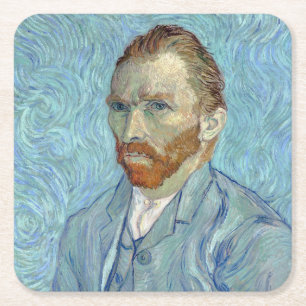 Selbstportrait, Vincent van Gogh, 1889 Rechteckiger Pappuntersetzer