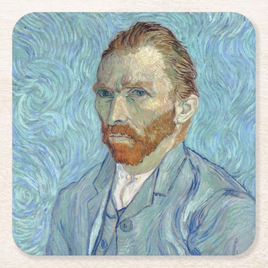 Selbstportrait, Vincent van Gogh, 1889 Rechteckiger Pappuntersetzer (Vorderseite)