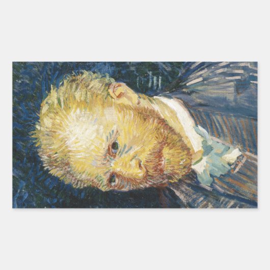 Selbstportrait Vincent van Gogh Kunstmalerei Rechteckiger Aufkleber (Vorderseite)
