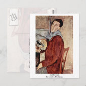 Selbstportrait. von Amedeo Modigliani Postkarte (Vorne/Hinten)