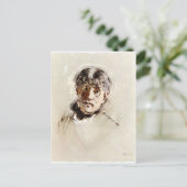 Selbstportrait von Berthe Morisot Postkarte (Stehend Vorderseite)