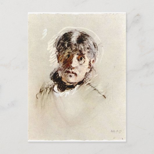 Selbstportrait von Berthe Morisot Postkarte (Vorderseite)