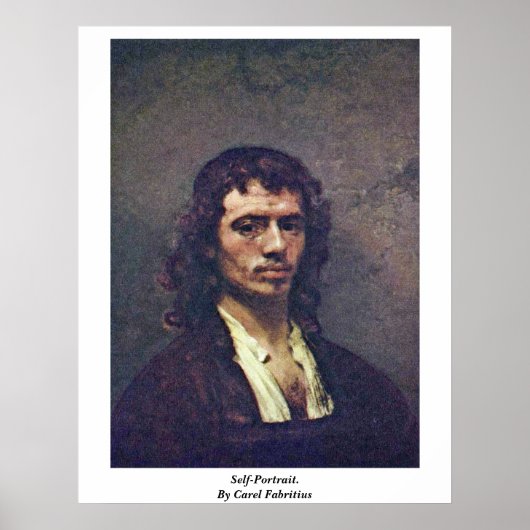 Selbstportrait. von Carel Fabritius Poster (Vorne)