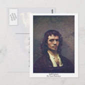 Selbstportrait. von Carel Fabritius Postkarte (Vorne/Hinten)
