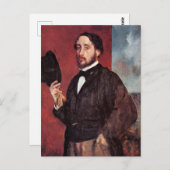 Selbstportrait von Edgar Degas, Postkarte (Vorne/Hinten)
