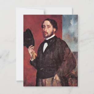 Selbstportrait von Edgar Degas, Postkarte