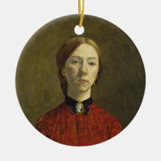 Selbstportrait (von Gwen John) Keramik Ornament (Vorne)