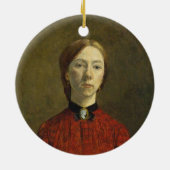 Selbstportrait (von Gwen John) Keramik Ornament (Hinten)