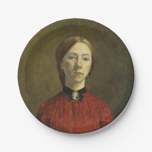 Selbstportrait (von Gwen John) Pappteller (Vorderseite)