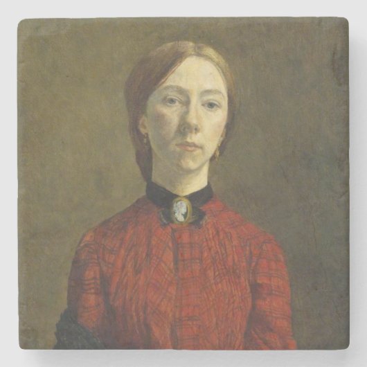 Selbstportrait (von Gwen John) Steinuntersetzer (Vorderseite)