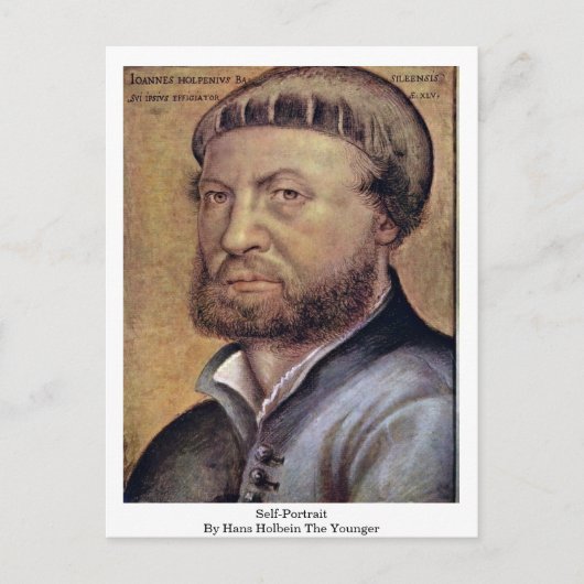 Selbstportrait von Hans Holbein dem Jüngeren Postkarte (Vorderseite)