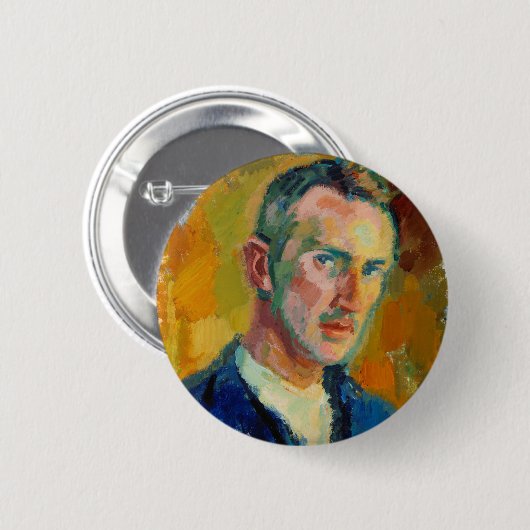 Selbstportrait (von Magnus Enckell) Button (Vorne & Hinten)