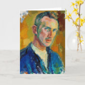 Selbstportrait (von Magnus Enckell) Karte (Gelbe Blume)