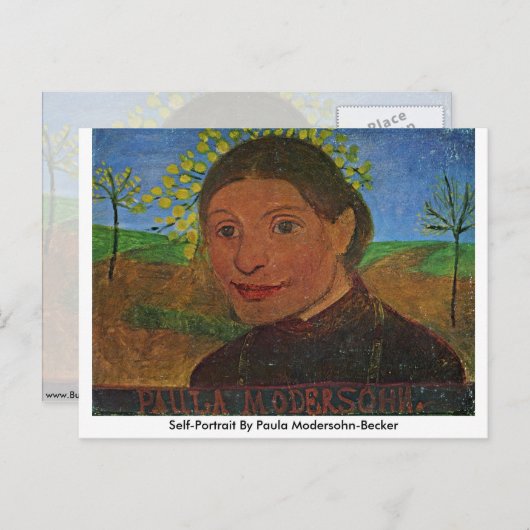 Selbstportrait von Paula Modersohn-Becker Postkarte (Vorne/Hinten)